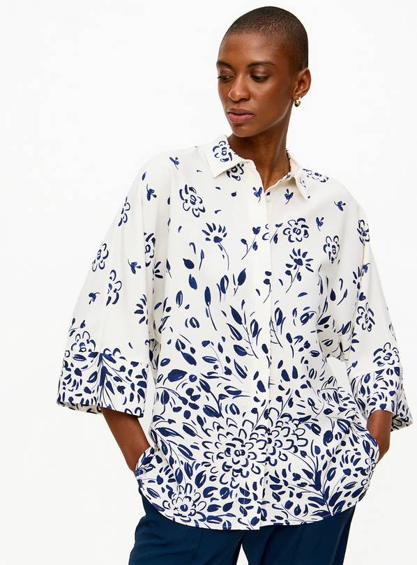 Painterly Floral Linen Blend Shirt 22